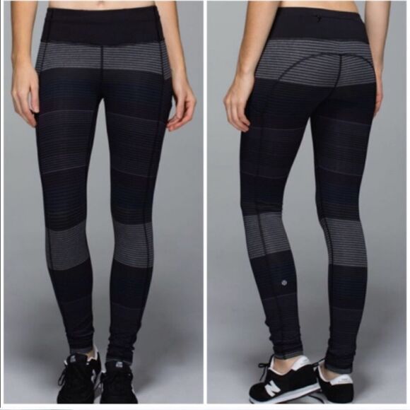 Lululemon Om Stripe Speed Tights Size 2 EUC - Picture 1 of 4